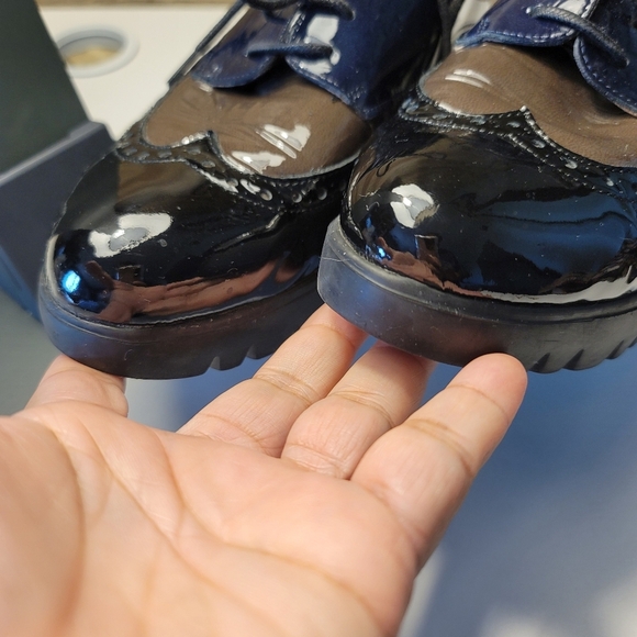 Wondersfly Patent Leather Lace-up Brogues Wedge Oxfords  - Sz 40 EU - Picture 5 of 10